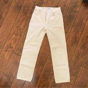 Re/done high rise loose jeans size 26 in off white